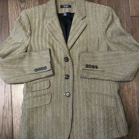 Chaps Jackets & Blazers - CHAPS Women’s Herringbone Blazer Black/Tan 8